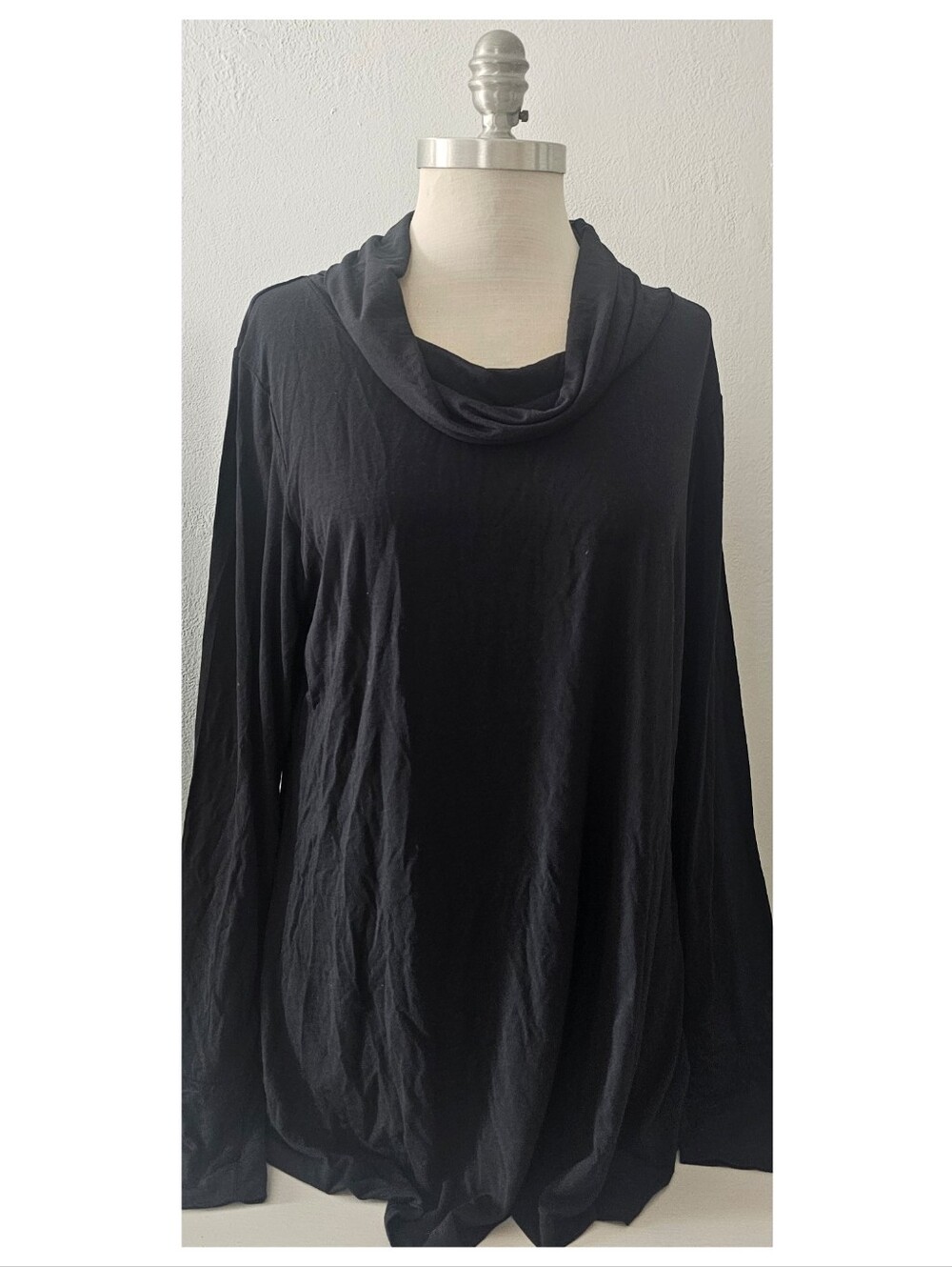 New In Package Cuddl Duds Black Cowl Neck Long Sleeve Tunic